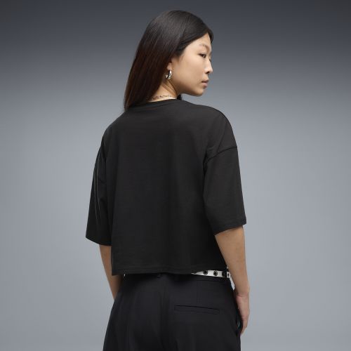 Camiseta crop extragrande WARDROBE ESS para mujer, Ropa, Negro, XXS - PUMA - Modalova
