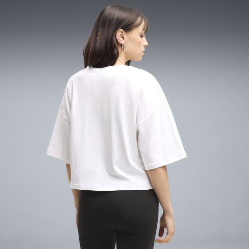 Camiseta crop extragrande WARDROBE ESS para mujer, Ropa, Blanco, S - PUMA - Modalova