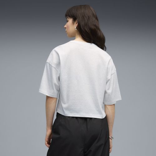 Camiseta crop extragrande WARDROBE ESS para mujer, Ropa, Blanco, XS - PUMA - Modalova