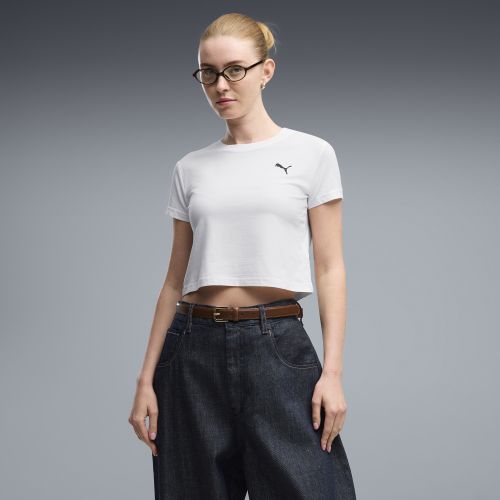 Camiseta baby tee WARDROBE ESS para mujer, Ropa, Blanco, XS - PUMA - Modalova