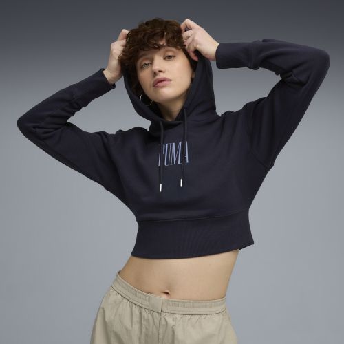 Sudadera estampada con capucha Premium Essentials para mujer, Ropa, Azul, S - PUMA - Modalova