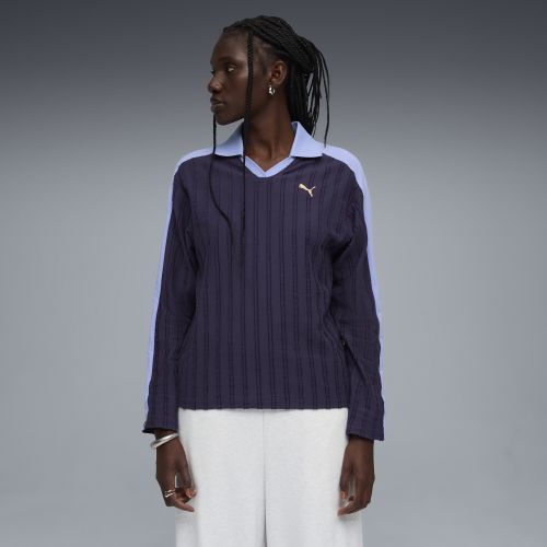 T7 Relaxed Long Sleeve Polo Women in Purple | Size Medium - PUMA - Modalova