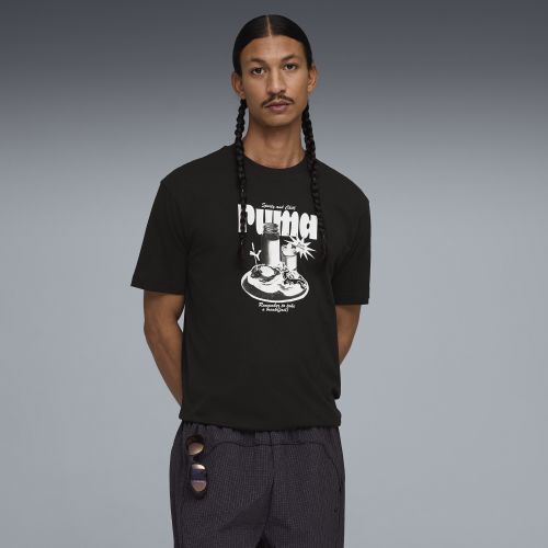 Camiseta holgada Graphic Breakfast estampada para hombre, Ropa, Negro, XS - PUMA - Modalova