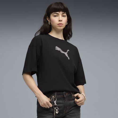 Camiseta Essentials Graphics Bedazzled de corte extragrande para mujer, Ropa, Negro, S - PUMA - Modalova
