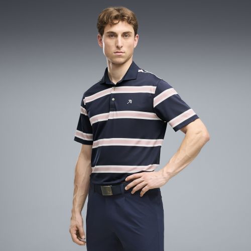 X ARNOLD PALMER Pique Stripe Golf Polo Men in Blue | Size Medium - PUMA - Modalova
