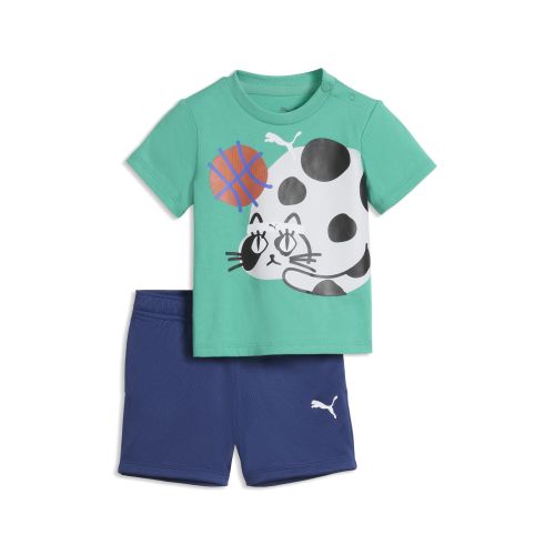 Set T-shirt e shorts Sporty Cats per bimbi ai primi passi, Accessori, Verde, 4-6M - PUMA - Modalova