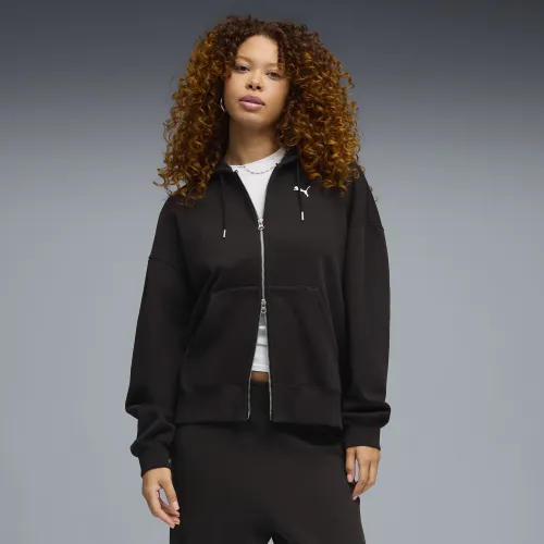 Essentials Oversized Full-Zip Fleece Hoodie Women in | Size Small - PUMA - Modalova