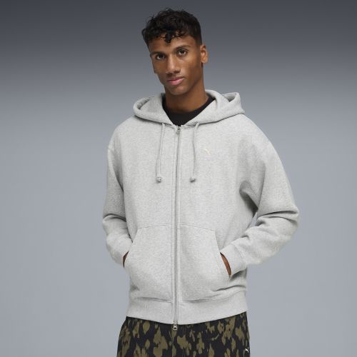 Select Essentials Full-Zip Hoodie Men in Gray | Size Large - PUMA - Modalova