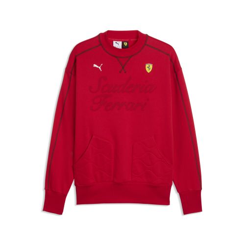 Ferrari T7 Premium Crew Sweatshirt Relaxed Men in Red | Size Medium - PUMA - Modalova