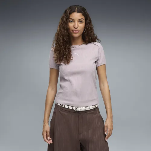 Essentials Ribbed Slim T-Shirt Women in Pink () | Size Large - PUMA - Modalova