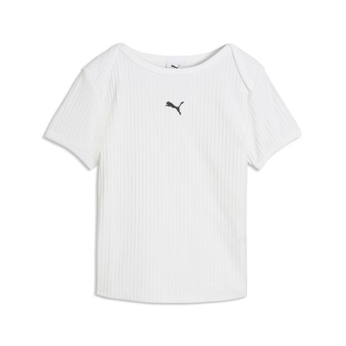 Essentials Ribbed Slim T-Shirt Women in | Size Medium - PUMA - Modalova