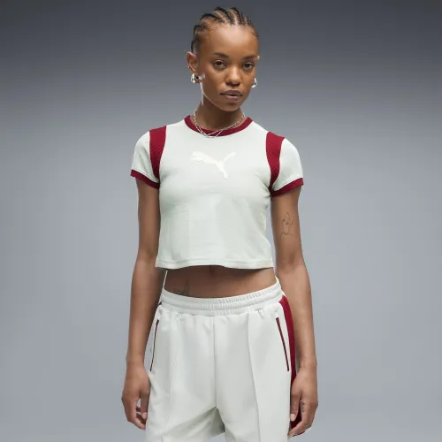 Graphic Slim Ringer Baby T-Shirt Women in Green (/) | Size Large - PUMA - Modalova