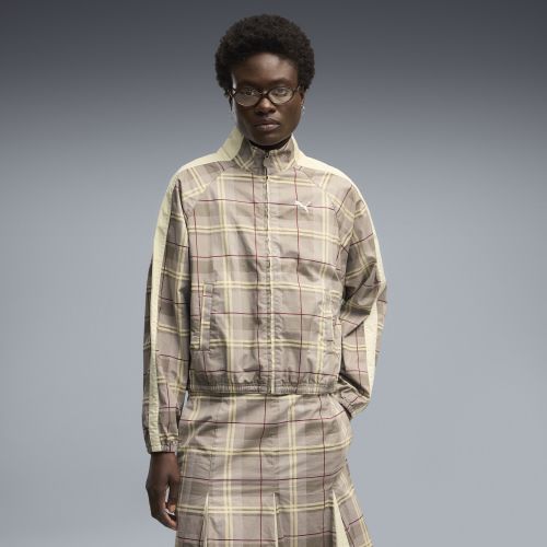 T7 Relaxed Tartan Jacket Women in Beige | Size Large - PUMA - Modalova