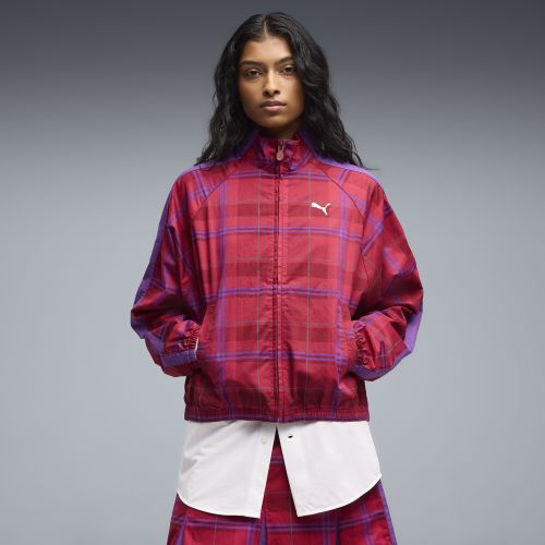T7 Relaxed Tartan Jacket Women in Red | Size Large - PUMA - Modalova