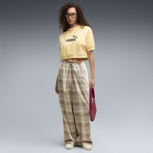 T7 Relaxed Tartan Pants Women in Beige | Size Large - PUMA - Modalova
