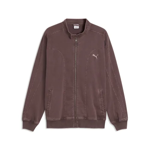 FUTURE..ARCHIVE T7 Relaxed Washed Twill Track Jacket Unisex in Brown () | Size Large - PUMA - Modalova
