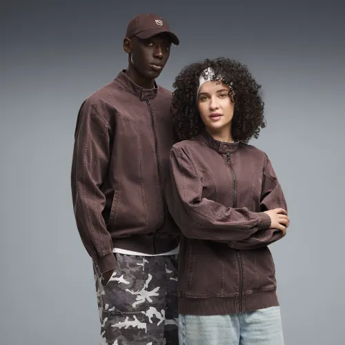 FUTURE..ARCHIVE T7 Relaxed Washed Twill Track Jacket Unisex in Brown () | Size Large - PUMA - Modalova