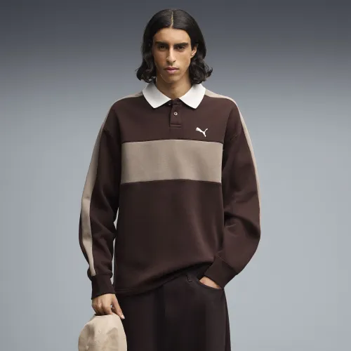 T7 Relaxed Polo Crew Neck Sweatshirt Men in Brown | Size Large - PUMA - Modalova