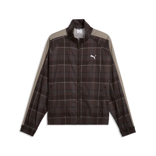 T7 Relaxed Tartan Track Jacket Men in Brown | Size Medium - PUMA - Modalova