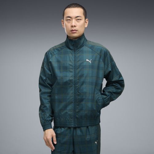 T7 Relaxed Tartan Track Jacket Men in Blue | Size Large - PUMA - Modalova