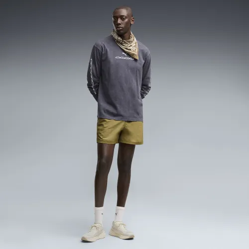 Run Culture Collective T7 Relaxed 5" Woven Shorts Men in Brown () | Size Large - PUMA - Modalova