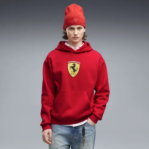 Ferrari Coloured Shield Fleece Hoodie Men in Red () | Size Large - PUMA - Modalova