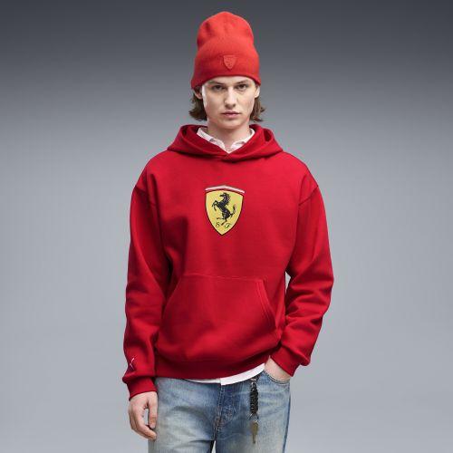 Ferrari Coloured Shield Fleece Hoodie Men in Red | Size Large - PUMA - Modalova