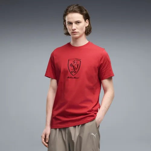 Ferrari Tonal Shield T-Shirt Men in Red () | Size Large - PUMA - Modalova
