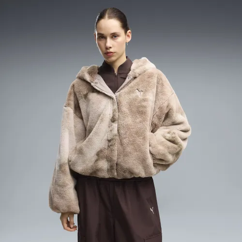 Street Glam Highloft Oversized Jacket Women in Beige | Size Large - PUMA - Modalova