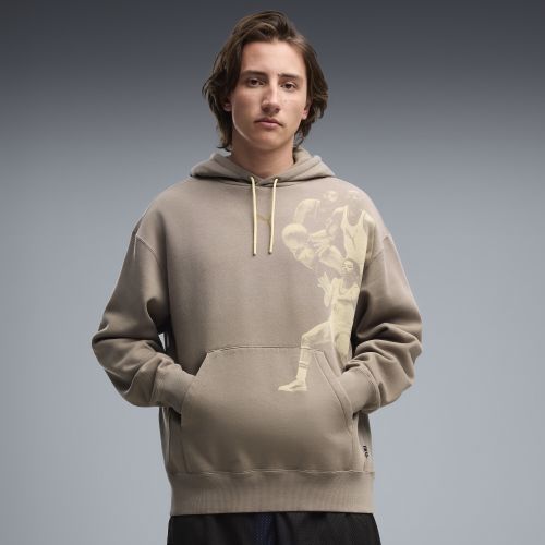 Memory Lane Fleece Relaxed Basketball Hoodie Men in Beige () | Size Large - PUMA - Modalova