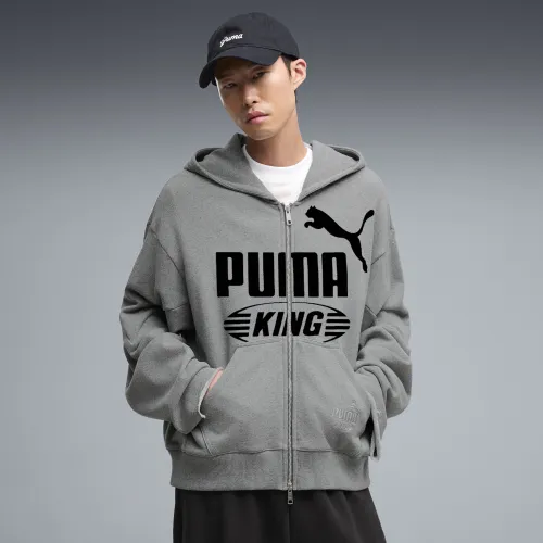 KING Full-Zip Oversized Jacket Men in Gray () | Size Large - PUMA - Modalova
