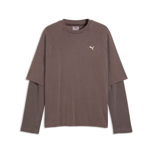 Select Essentials Double Layer T-Shirt Men in Brown | Size Large - PUMA - Modalova