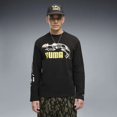 Graphic Skeleton Long Sleeve T-Shirt Men in | Size Medium - PUMA - Modalova