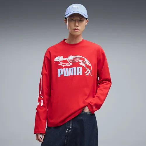 Graphic Skeleton Long Sleeve T-Shirt Men in Red () | Size Large - PUMA - Modalova