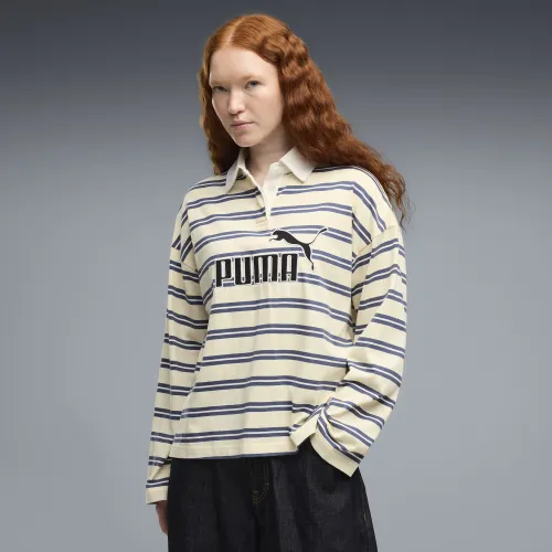 Essentials Elevated No.1 Logo Oversized Rugby Polo Women in Yellow (/) | Size Large - PUMA - Modalova