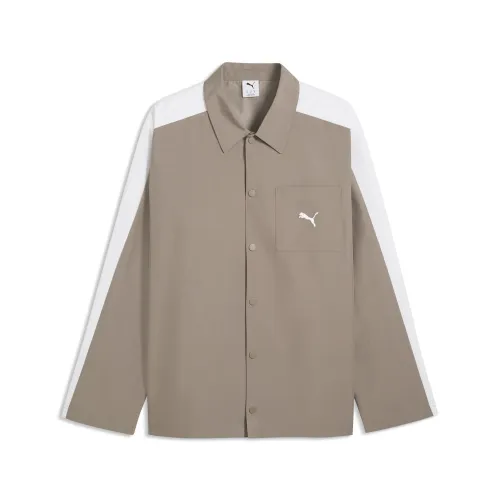 T7 Relaxed Overshirt Men in Beige () | Size Large - PUMA - Modalova