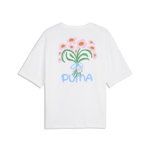 T-shirt Wardrobe Essentials con grafica Flower Bouquet da uomo, Accessori, Bianco, S - PUMA - Modalova