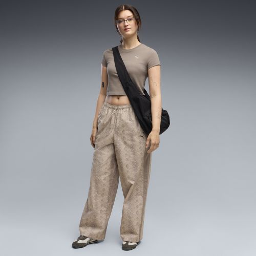 T7 Relaxed Snake Print Pants Women in Beige | Size Large - PUMA - Modalova