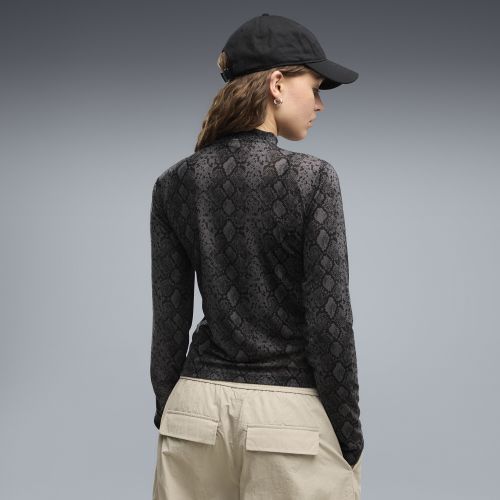 Camiseta de malla con estampado de serpiente para mujer, Ropa, Negro, S - PUMA - Modalova