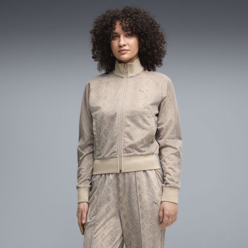 T7 Snake Print Short Track Jacket Women in Beige | Size Large - PUMA - Modalova