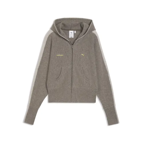 X MADHAPPY T7 Knitted Jacket Women in Gray () | Size Medium - PUMA - Modalova