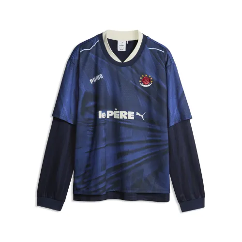 X LE PÈRE Double Layer Relaxed Jersey Men in Blue () | Size Large - PUMA - Modalova