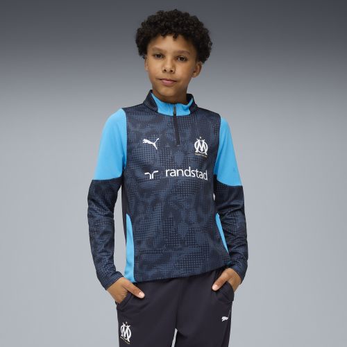 Maglia da training con zip corta Olympique de Marseille per ragazzi, Abbigliamento, Blu, 5-6Y - PUMA - Modalova