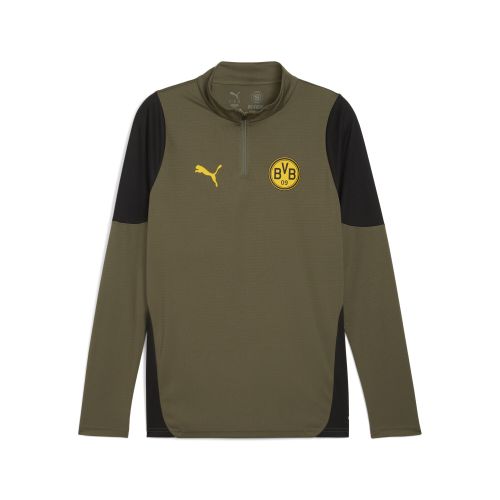 Top da training con zip corta Borussia Dortmund da uomo, Accessori, Verde, S - PUMA - Modalova