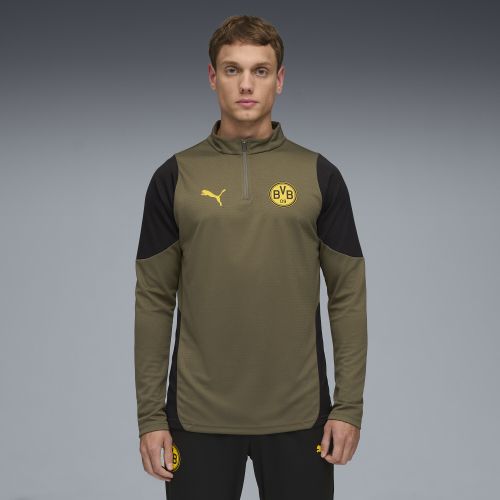 Top da training con zip corta Borussia Dortmund da uomo, Accessori, Verde, S - PUMA - Modalova