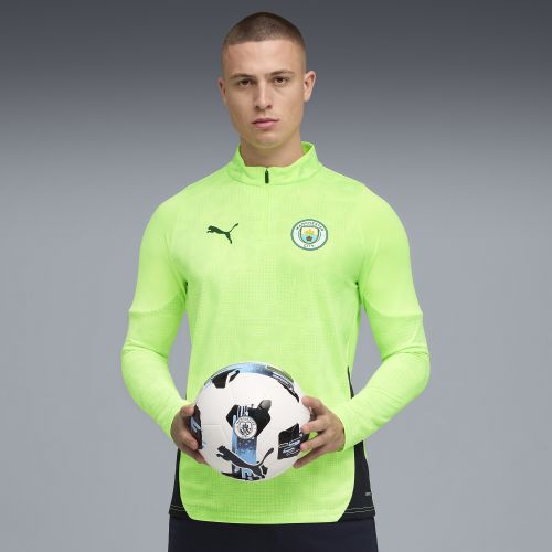 Top da training con zip corta Manchester City da uomo, Accessori, Giallo, S - PUMA - Modalova