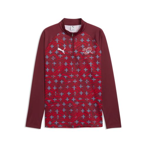 Maglia da riscaldamento con zip Svizzera da uomo, Accessori, Rosso, S - PUMA - Modalova