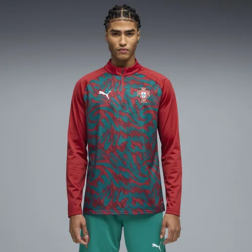 Portugal Warmup Quarter-Zip Top Men in Red | Size Large - PUMA - Modalova