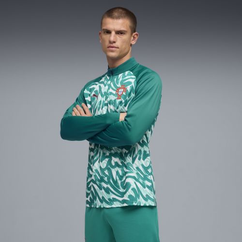 Portugal Warmup Quarter-Zip Top Men in Green (/) | Size Large - PUMA - Modalova