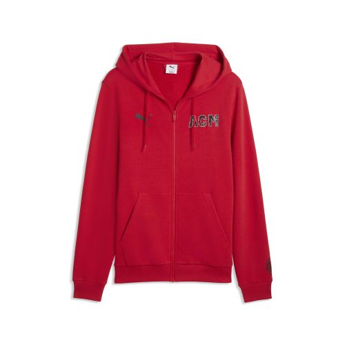 Giacca in pile con cappuccio AC Milan FtblCulture da uomo, Accessori, Rosso, XS - PUMA - Modalova